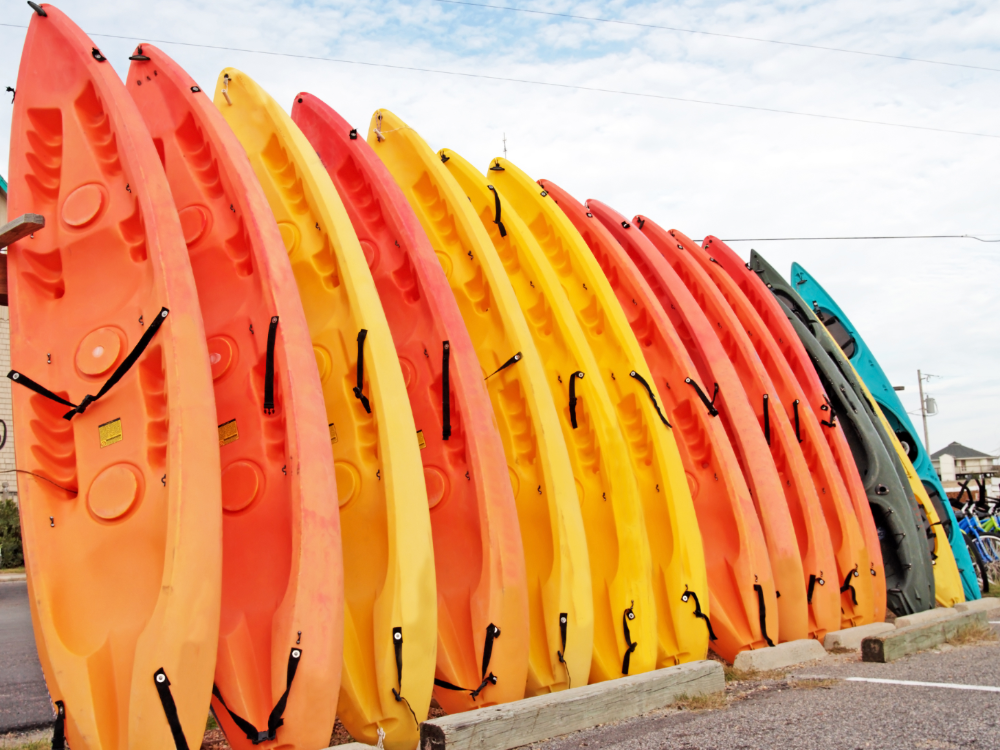 Kayaks Standing Up
