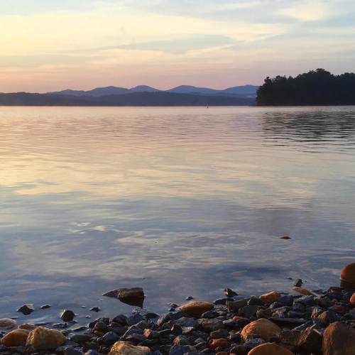 Edge of Lake Blue Ridge at Sunset