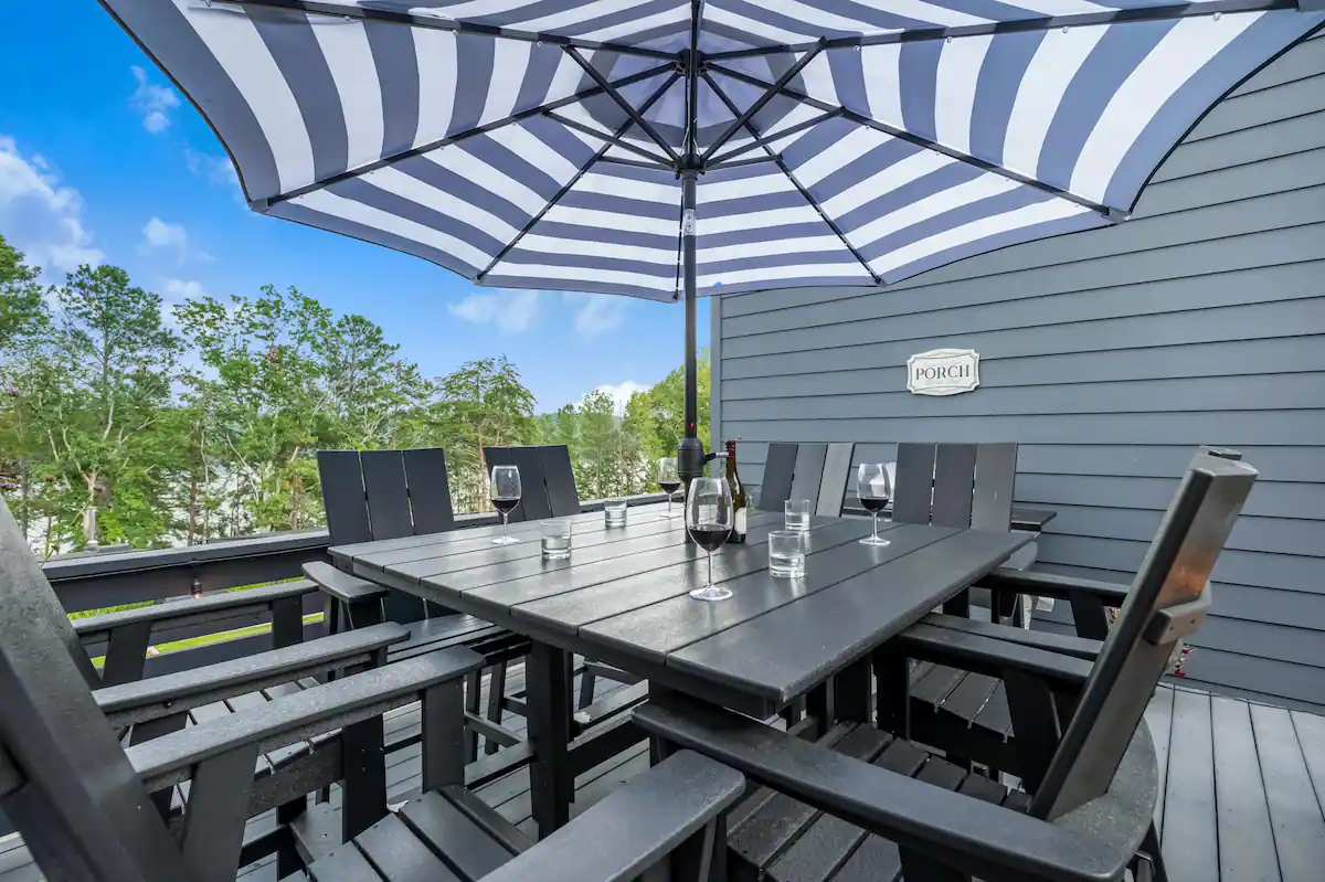 Patio of Stone Marina at Lake Arrowhead