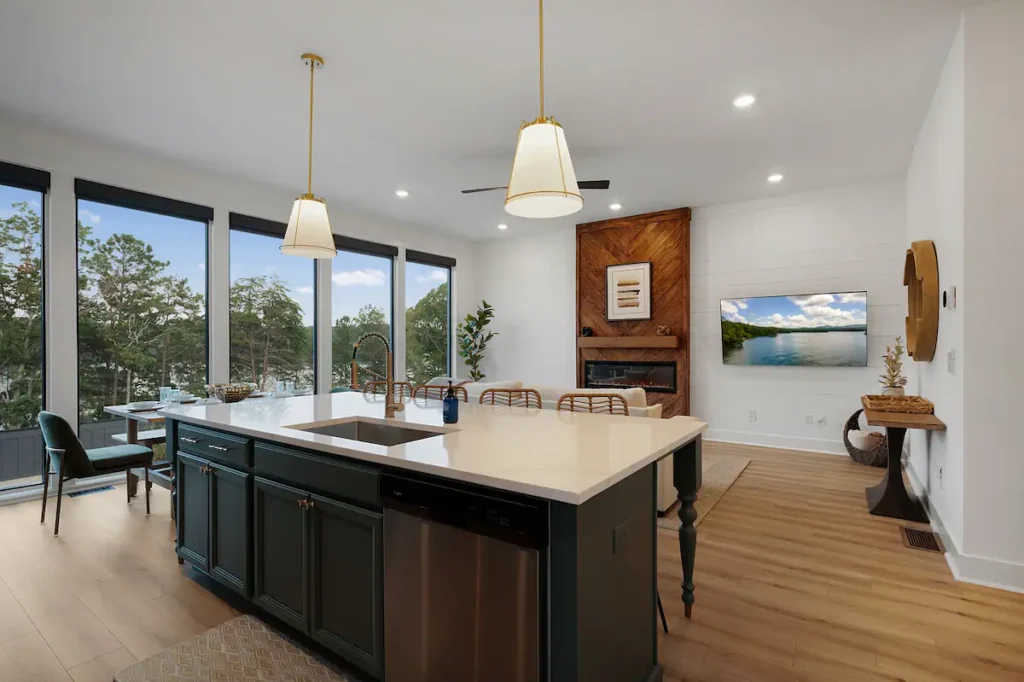 The Inside of the Vacation Rental A Stoney Marina in the Kitchen Looking Out